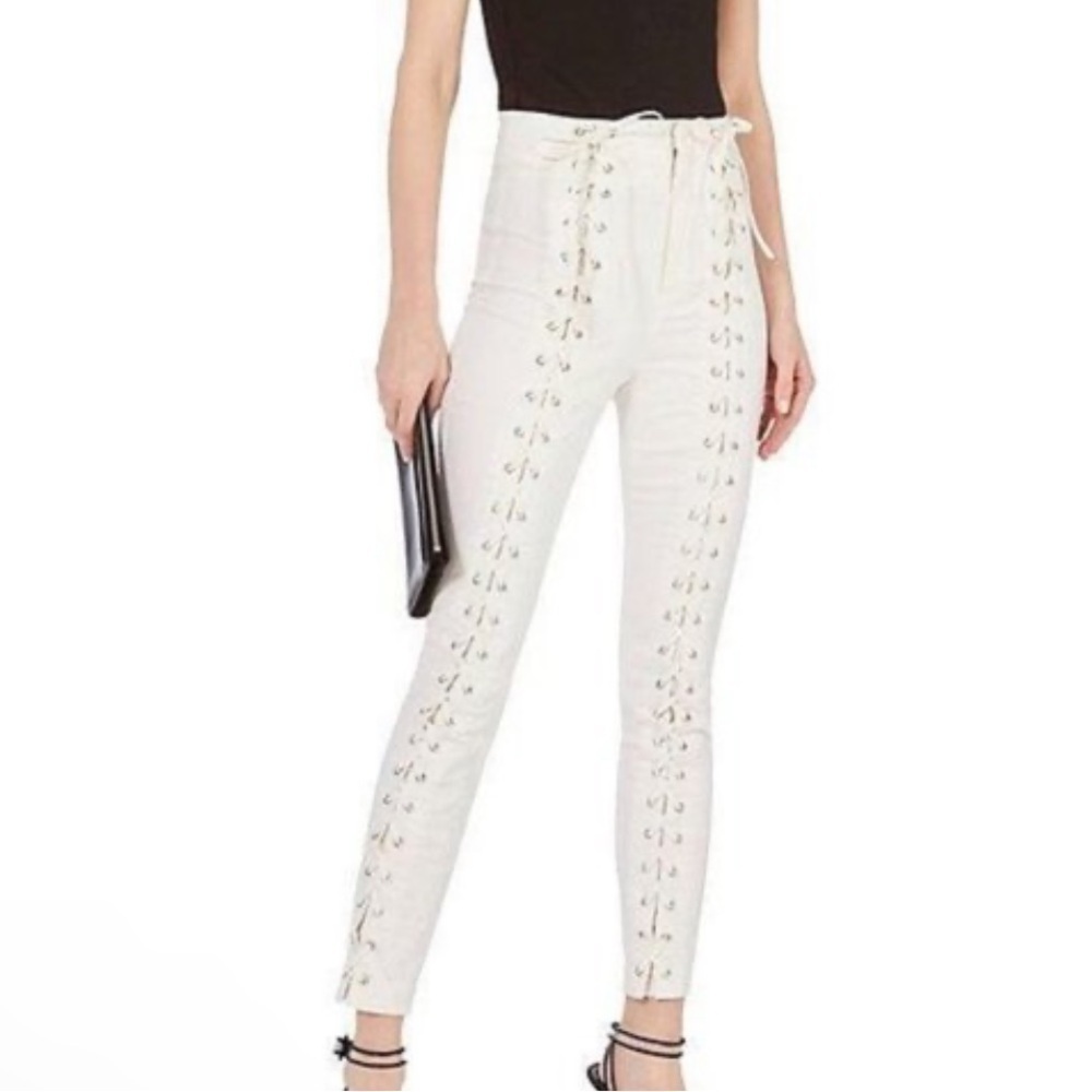 A.L.C. Kerrigan Lace-Up Skinny Pants Size 4 Ivoy